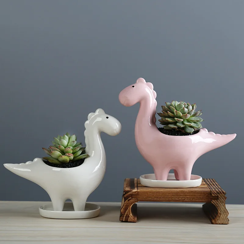 Ceramic Cartoon Dinosaur Plant - Japanese Garden Bonsai 评论和价格