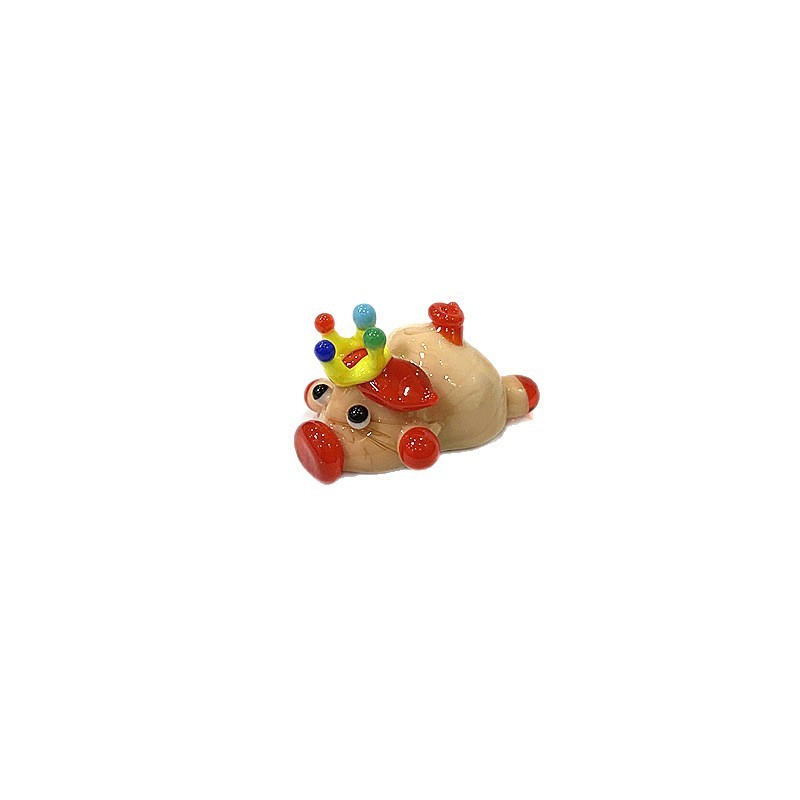 Cute Mini Glass Pig Figurine - - Bonsai Garden Japan 评论和价格