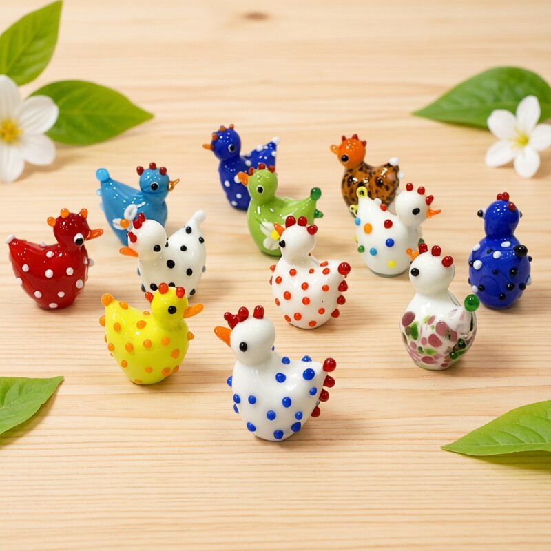 2PCS Handmade Cute Glass Chick - Bonsai Garden Japan 评论和价格