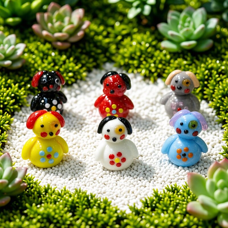 Cute Handmade Mini Glass Dog F - Bonsai Garden Japan 评论和价格