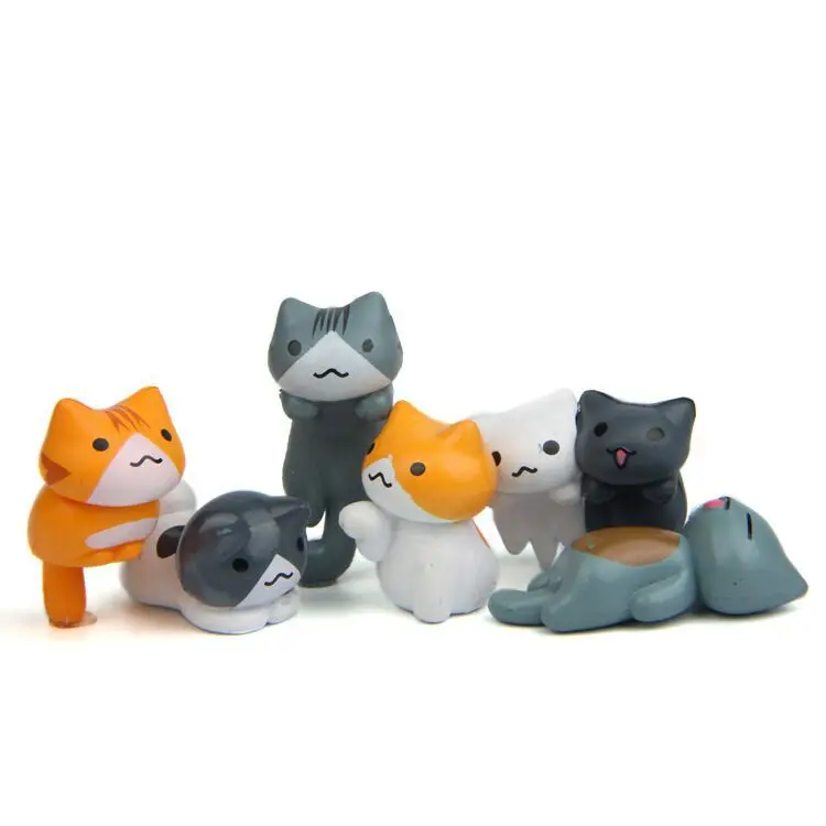 6Pcs/Set Cartoon Lucky pvc Cat - Bonsai Garden Japan 评论和价格