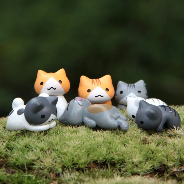 6Pcs/Set Cartoon Lucky pvc Cat - Bonsai Garden Japan 评论和价格